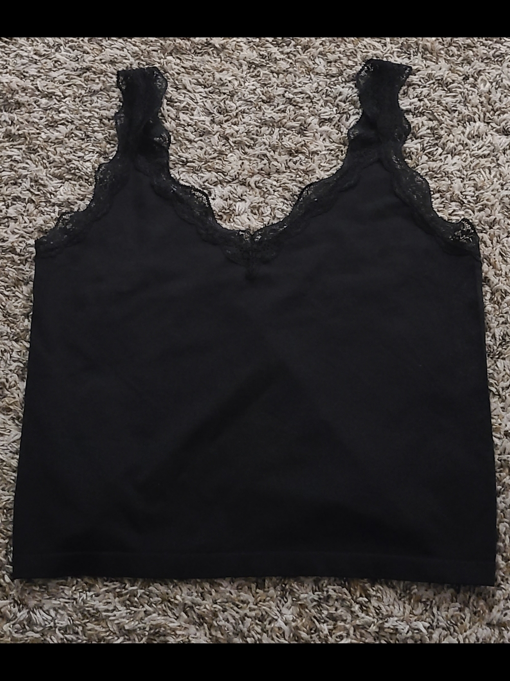 wild fable NWOT Black Lace-Trim V-Neck Cami - XXL